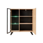 Paris Prix Vaisselier Led Design "Liam" 90cm Naturel & Noir