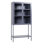 paris prix Vitrine 2 Portes en Verre "Misha" 150cm Gris
