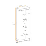 Paris Prix Vitrine à Led 4 Niveaux "Berlin" 191cm Gris & Naturel