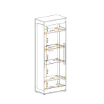Paris Prix Vitrine à Led 4 Niveaux "Berlin" 191cm Gris & Naturel
