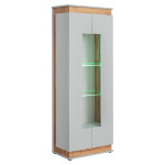 paris prix Vitrine à Led 4 Niveaux "Berlin" 191cm Gris & Naturel