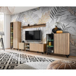 Paris Prix Vitrine Led Design "Liam" 70cm Naturel & Noir