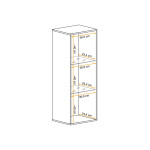 Paris Prix Vitrine LED Murale Design "Fly II" 126cm Blanc & Noir