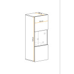 Paris Prix Vitrine LED Murale Design "Fly III" 126cm Blanc & Noir