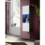 paris prix Vitrine LED Murale Design "Fly III" 126cm Blanc & Noir