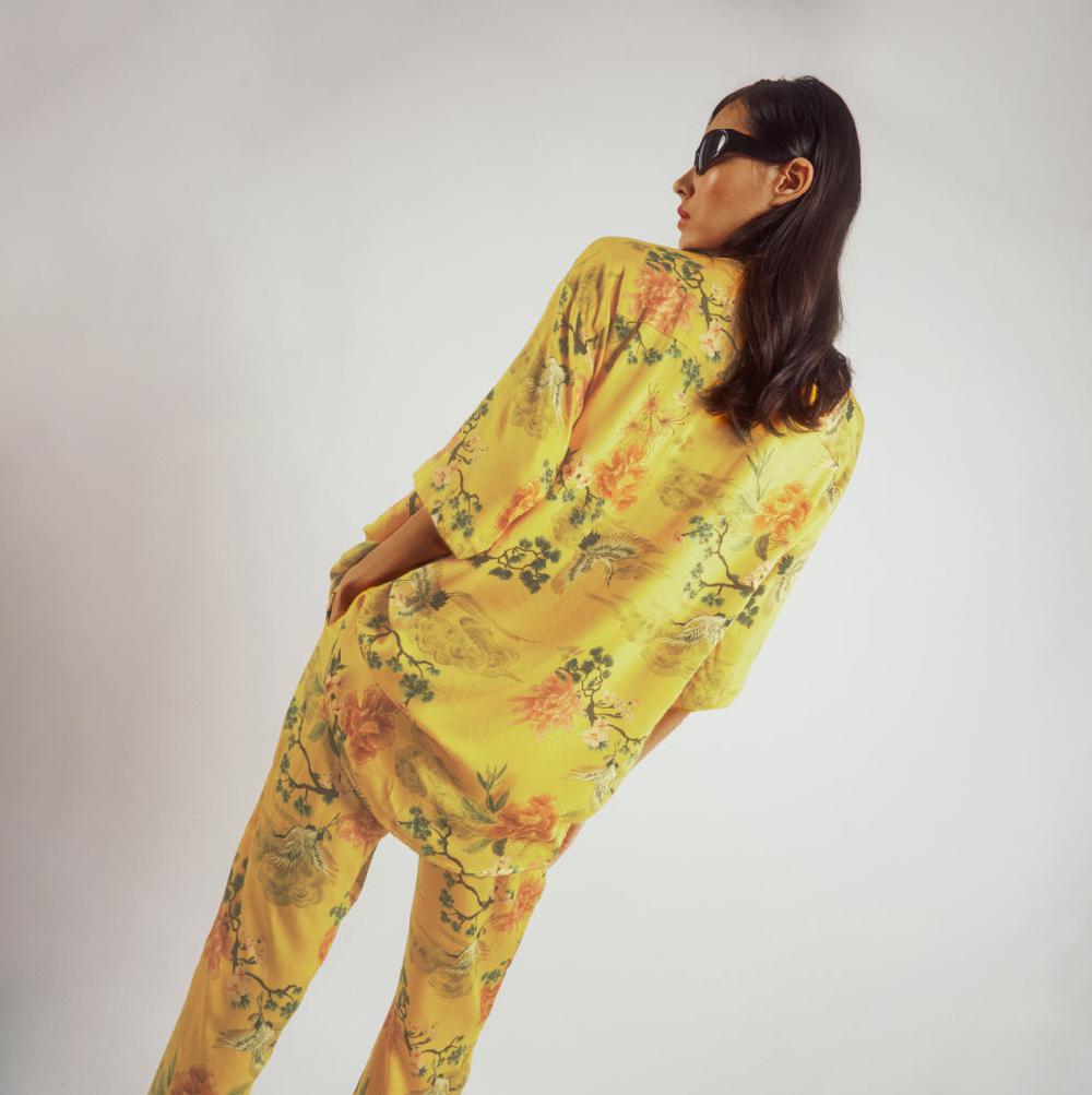 Parisienne Et Alors Chemise Imprimée DELIGNY Imp. Jaune