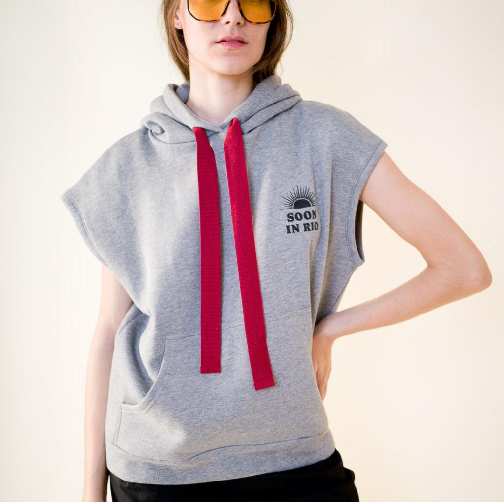 parisienne et alors Hoodie MARIO Gris chiné / Grey melange