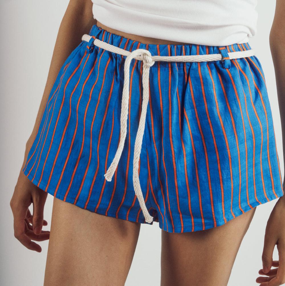 Parisienne Et Alors Boxer Short MAUXENS Bleu Rayé