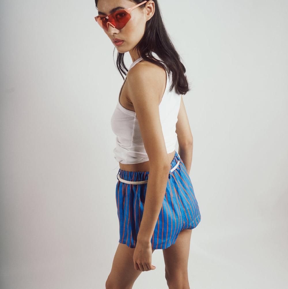 Parisienne Et Alors Boxer Short MAUXENS Bleu Rayé