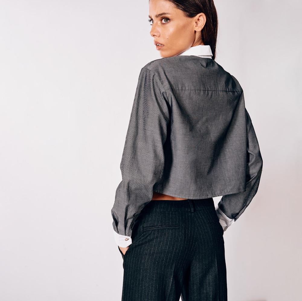 Parisienne Et Alors Chemise Crop FALLENPIN Gris