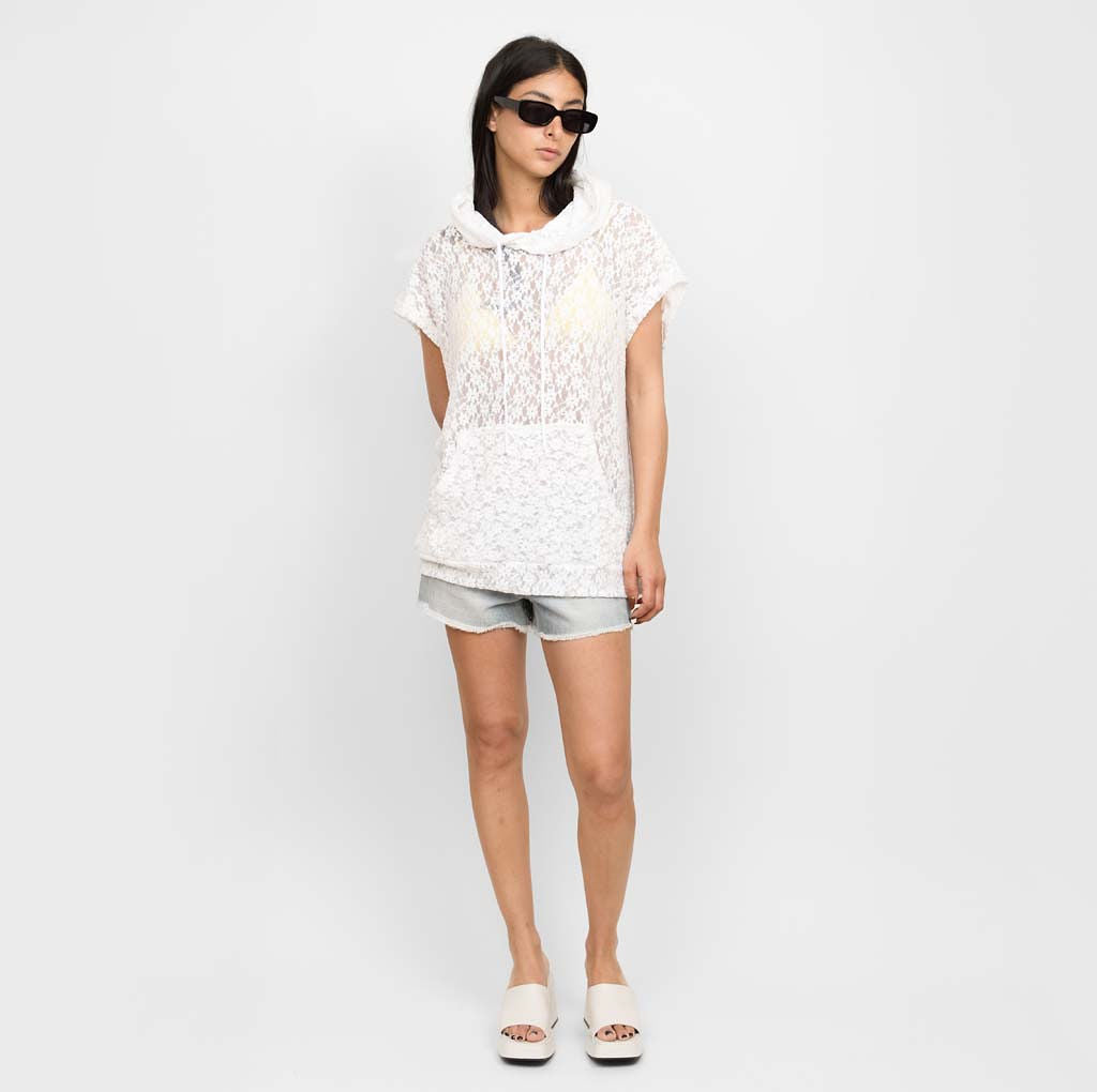 parisienne et alors Hoodie GLAIEULS blanc