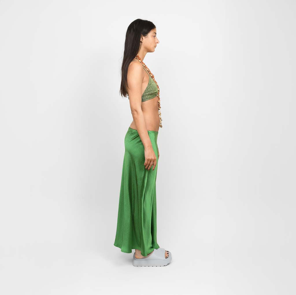 Parisienne Et Alors Jupe Satin RIAL Vert