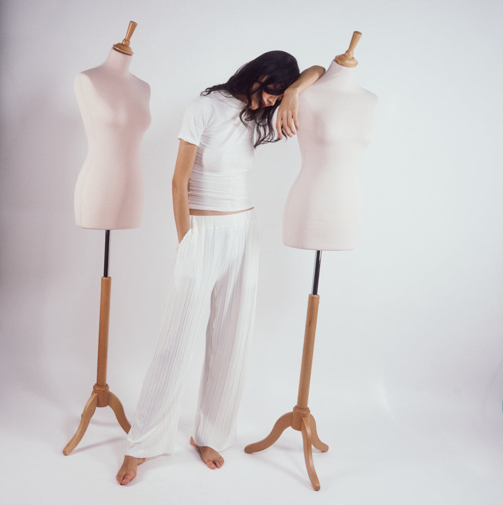 parisienne et alors Pantalon plissé REILLE Blanc