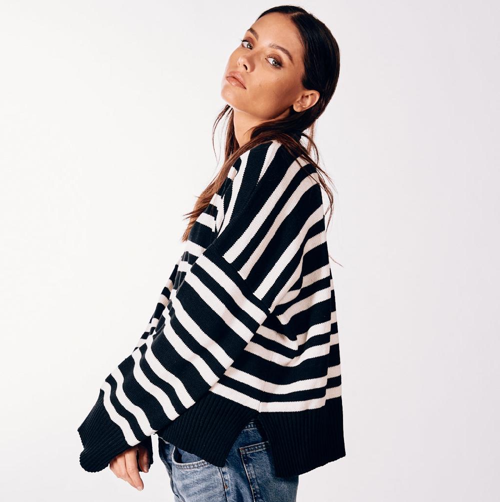 Parisienne Et Alors Pull AVRE Noir / Blanc