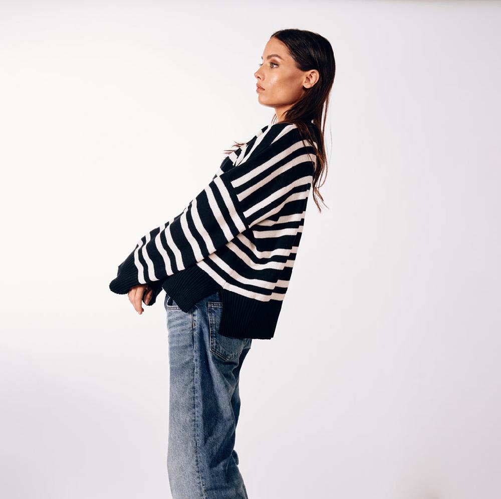 Parisienne Et Alors Pull AVRE Noir / Blanc