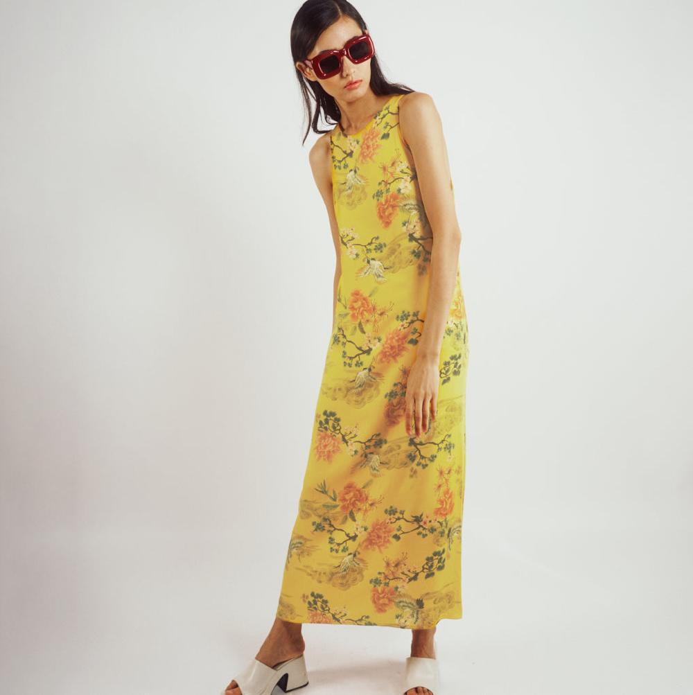 Parisienne Et Alors Robe Imprimée EVETTE Imp. Jaune