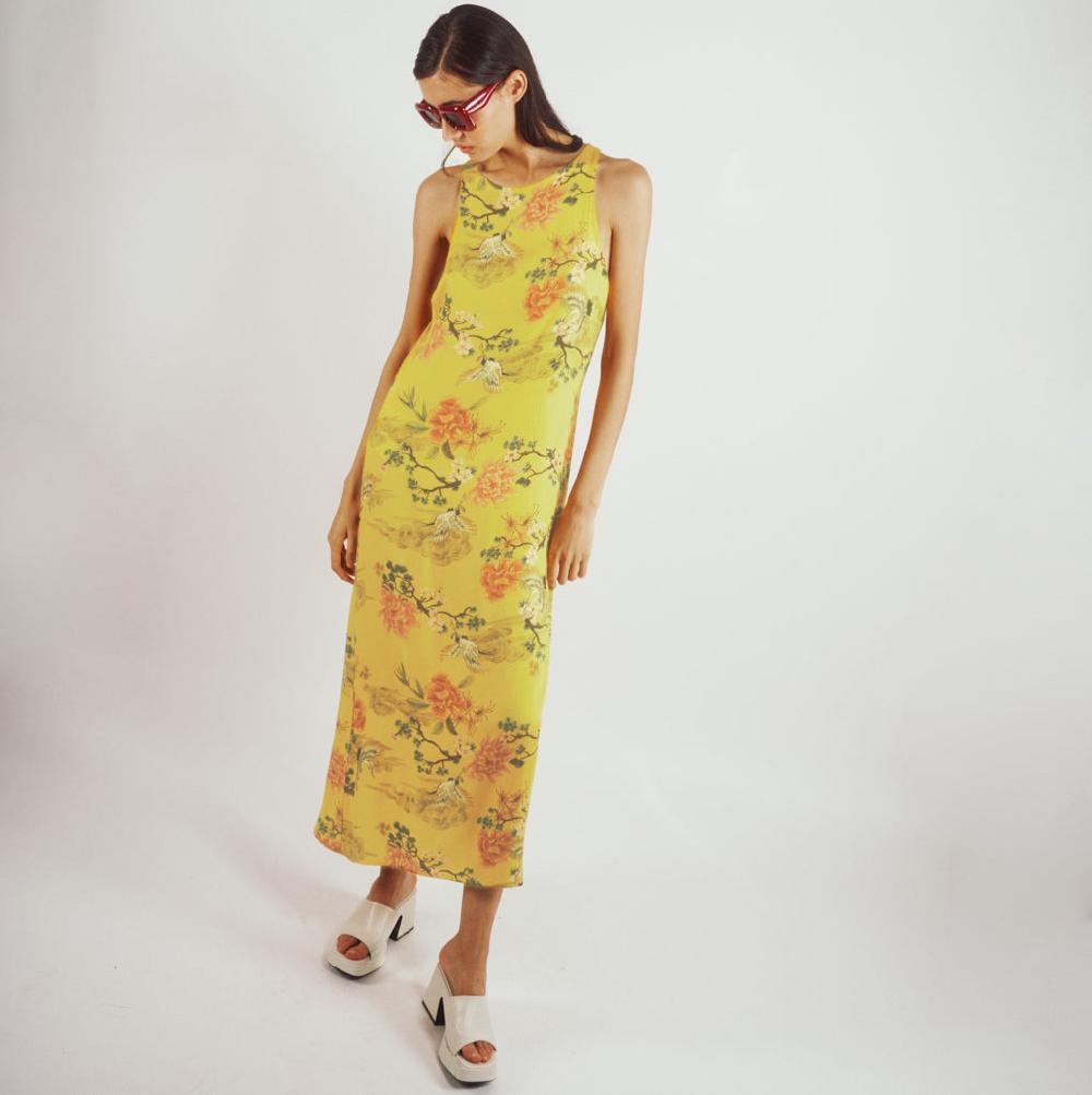 parisienne et alors Robe imprimée EVETTE Imp. Jaune