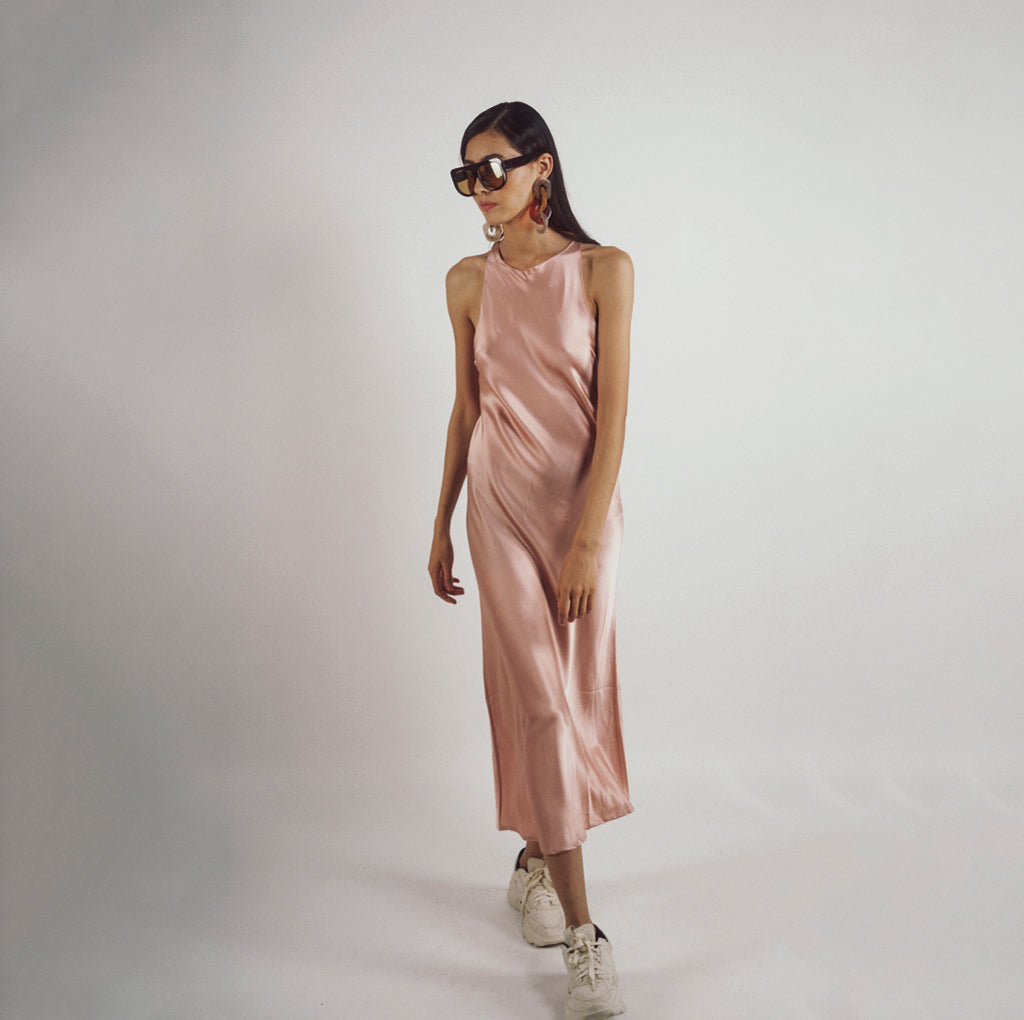 Parisienne Et Alors Robe Satin DELECOURT Rose