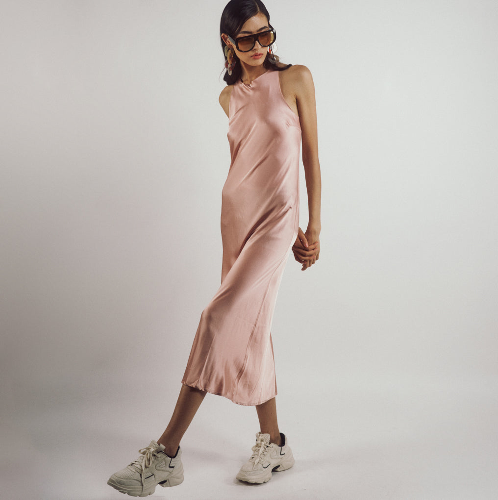 Parisienne Et Alors Robe Satin DELECOURT Rose