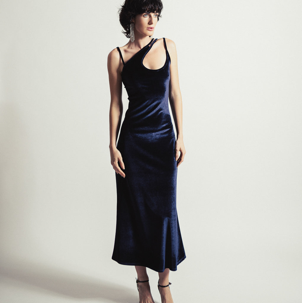 Parisienne Et Alors ROBE VELOURS ERIGNAC Marine