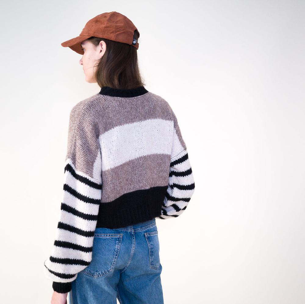 Parisienne Et Alors Pull REPUBLIQUE Ecru-noir-grège/Ecru/black/beige