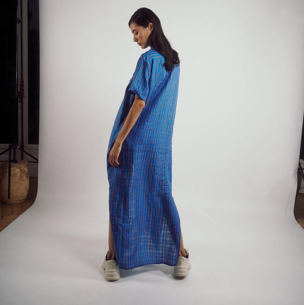 Parisienne Et Alors Robe Chemise MONJOL Bleu/géranium