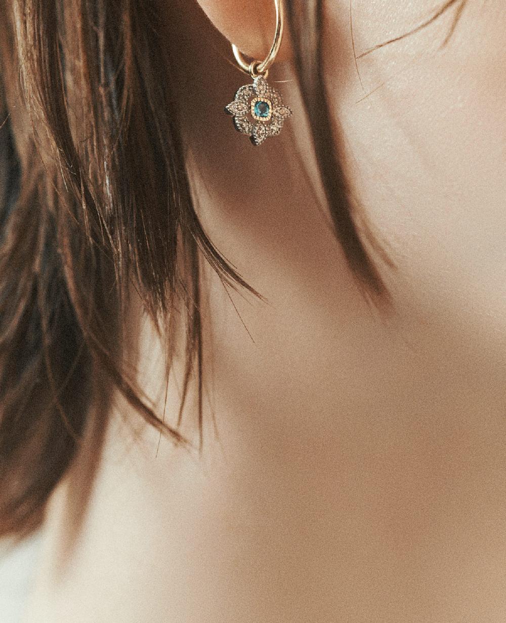 Pascale Monvoisin Boucle D'oreille BETTINA LONDON BLUE TOPAZ