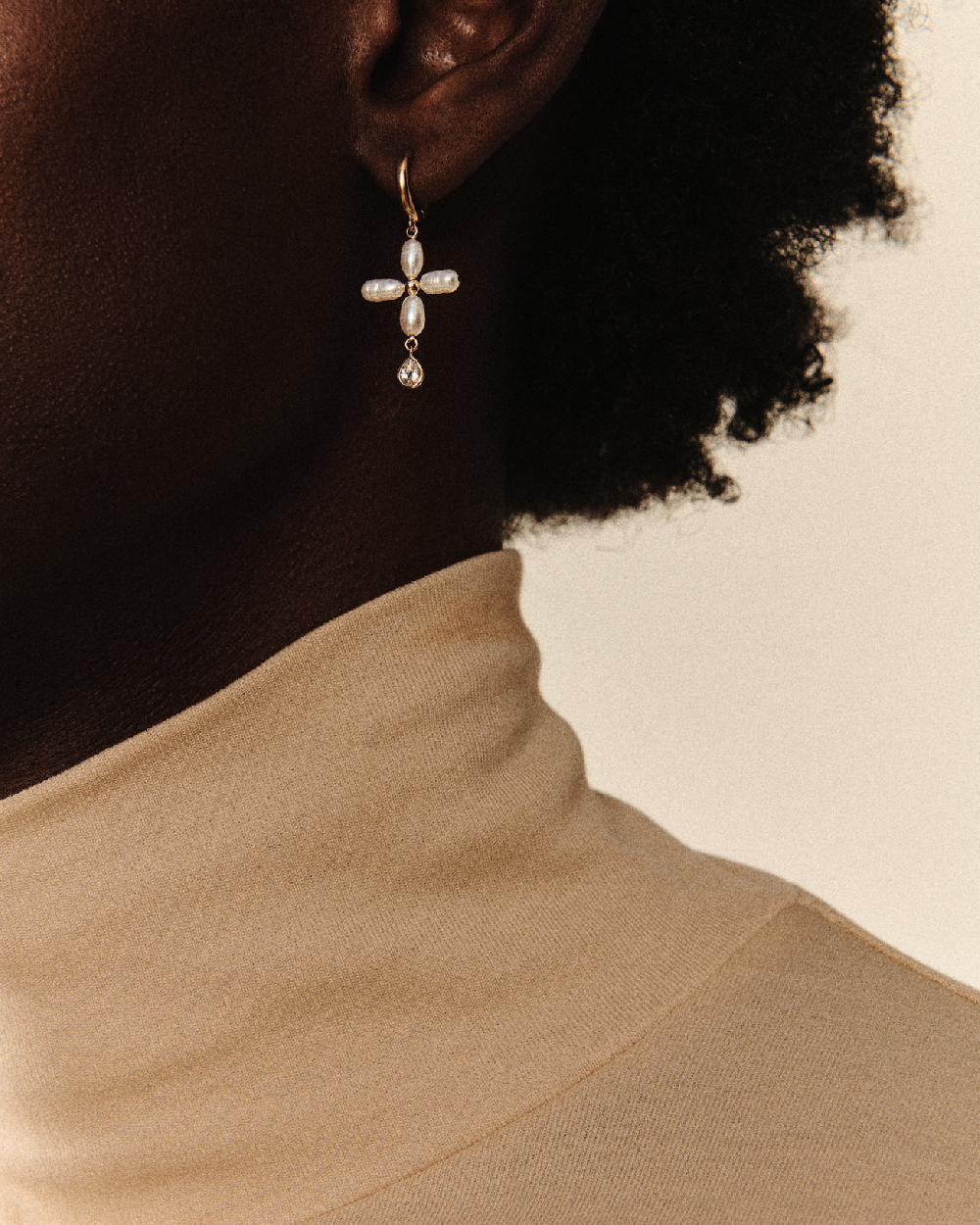 Pascale Monvoisin Boucle D'oreille PALERME WHITE PEARL