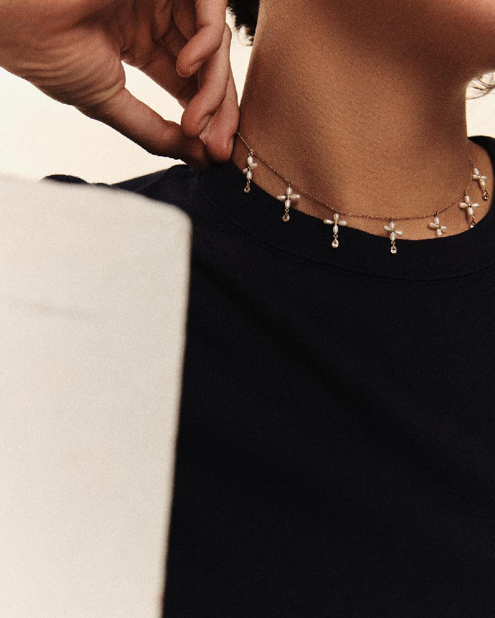 Pascale Monvoisin Collier PALERME MULTI WHITE PEARL