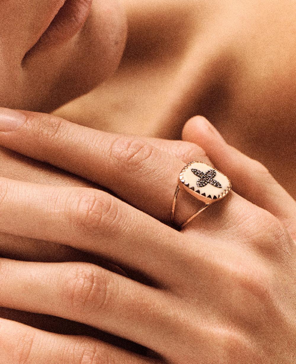 Pascale Monvoisin Bague BOWIE N°2 BLANC DIAMANT