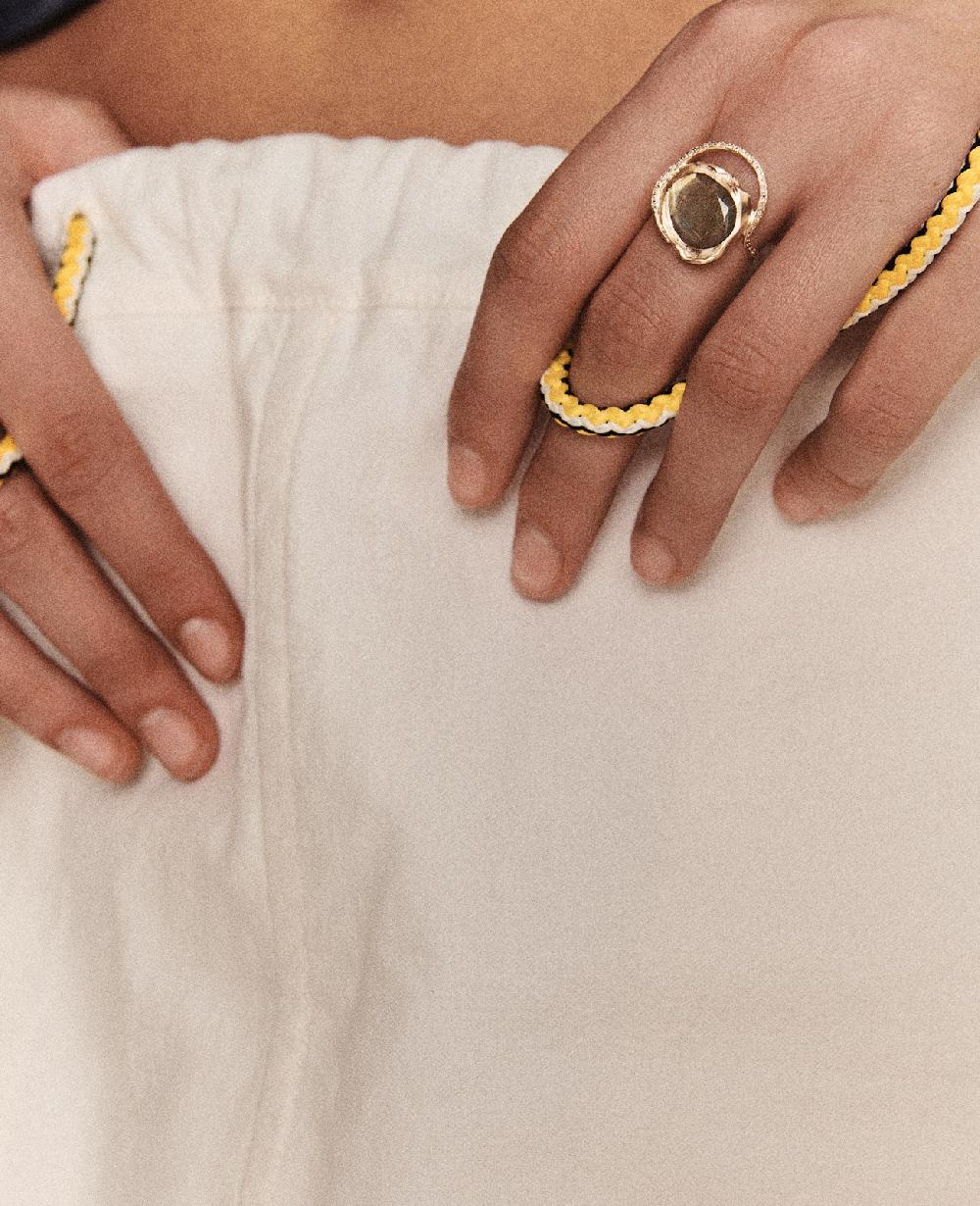 pascale monvoisin Bague GAIA LABRADORITE