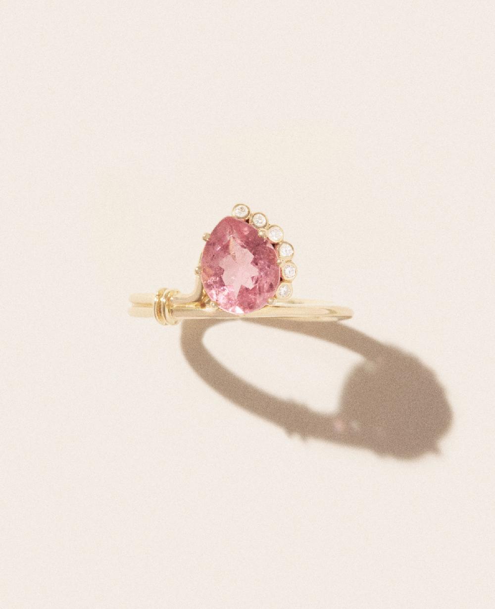 pascale monvoisin Bague SUN N°2 TOURMALINE ROSE