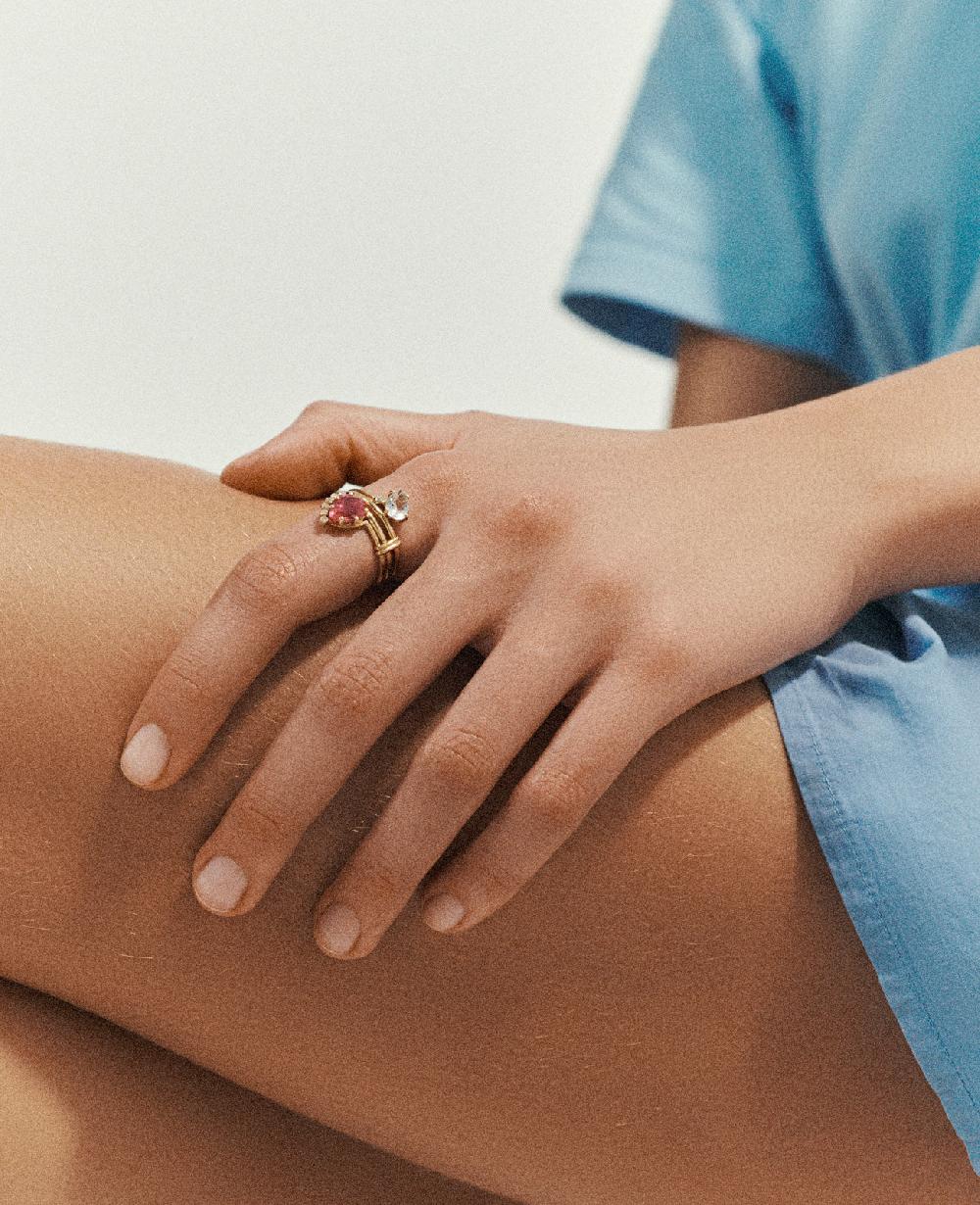 Pascale Monvoisin Bague SUN N°4 TOURMALINE ROSE