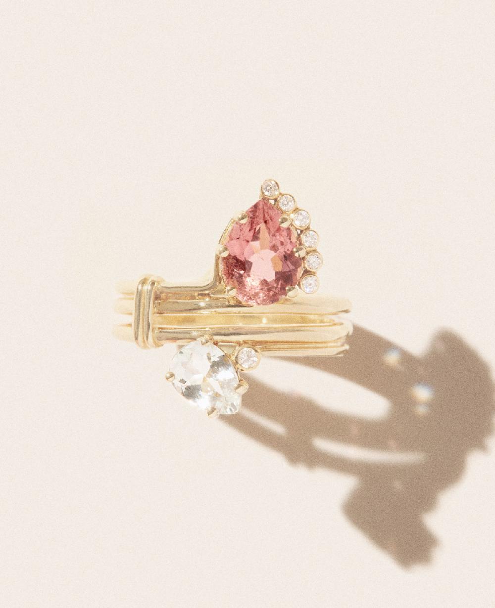 pascale monvoisin Bague SUN N°4 TOURMALINE ROSE