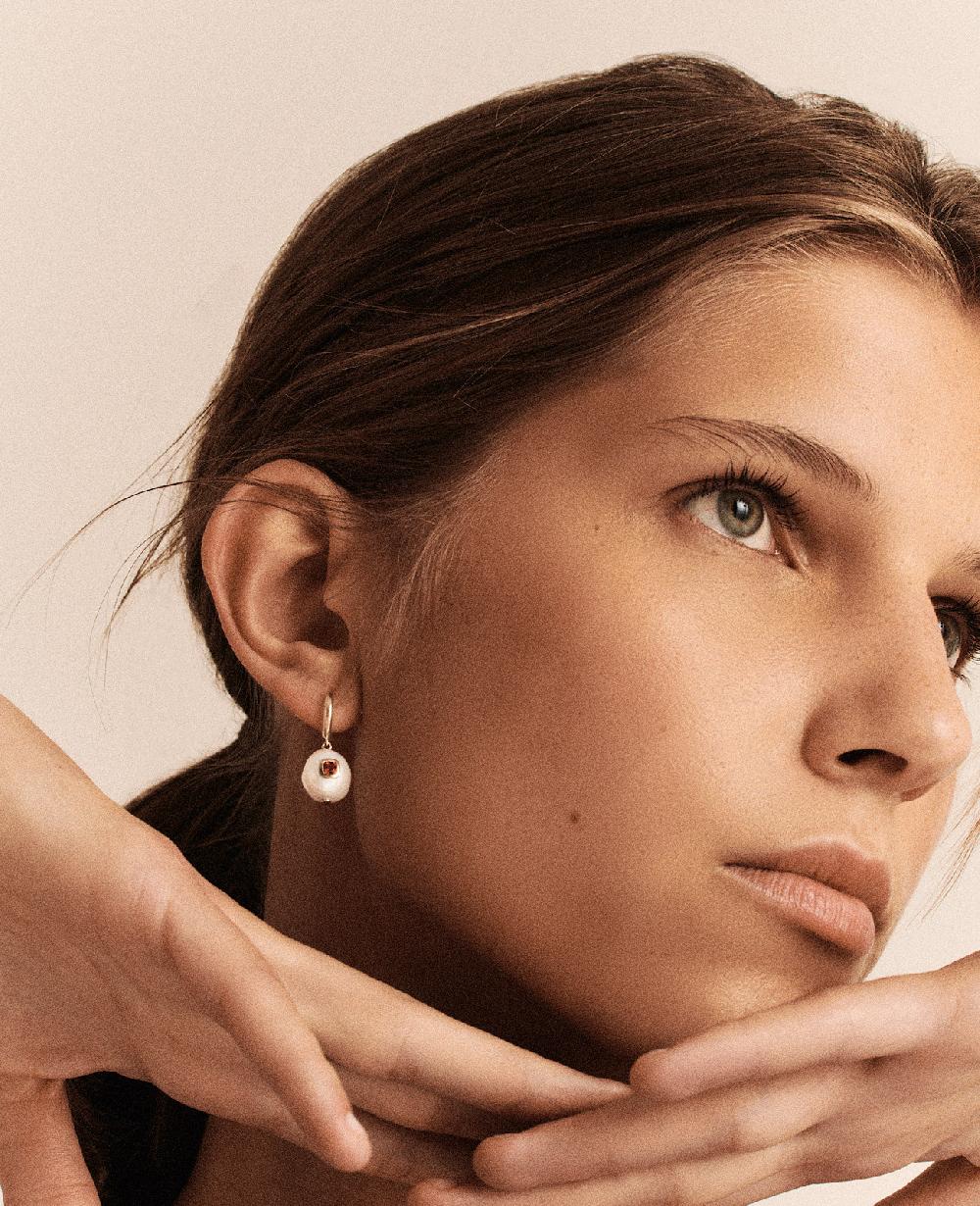 Pascale Monvoisin Boucle D'oreille EDDIE GRENAT