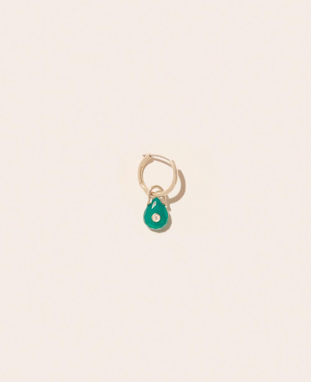 pascale monvoisin Boucle d'oreille ORSO ONYX VERT