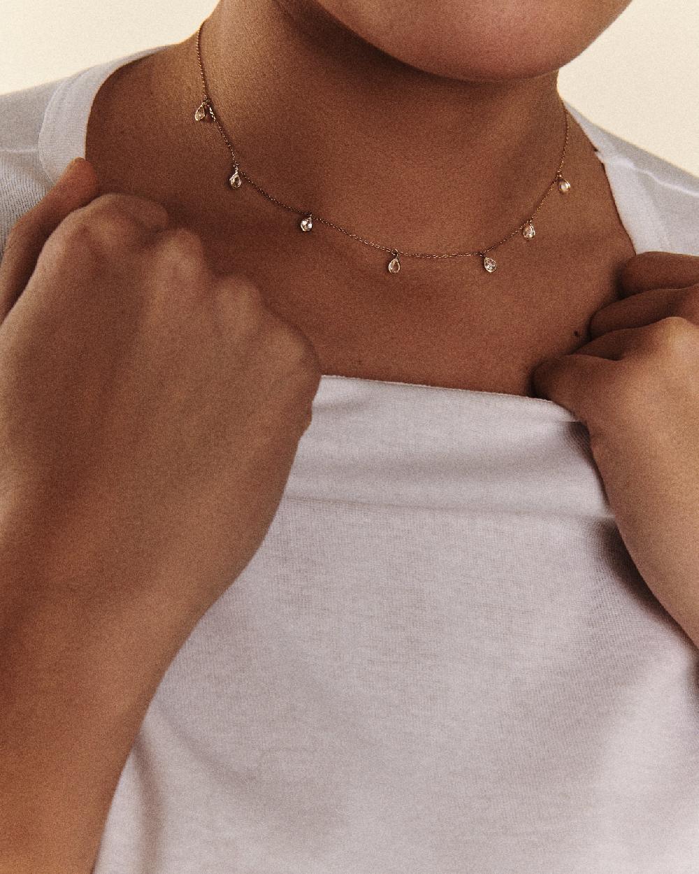 Pascale Monvoisin Collier PALERME SAPHIR BLANC