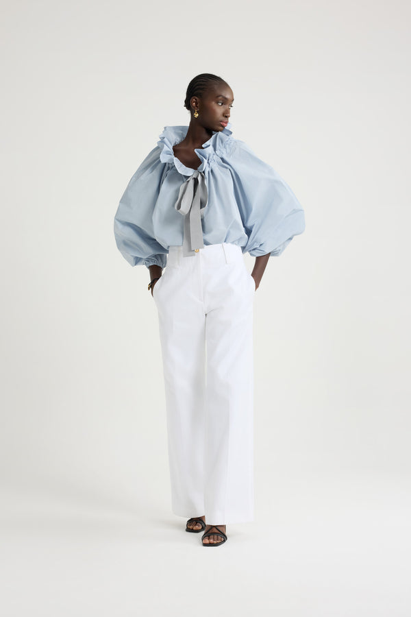 Patou Blouse à Manches Bouffantes En Faille Recyclée