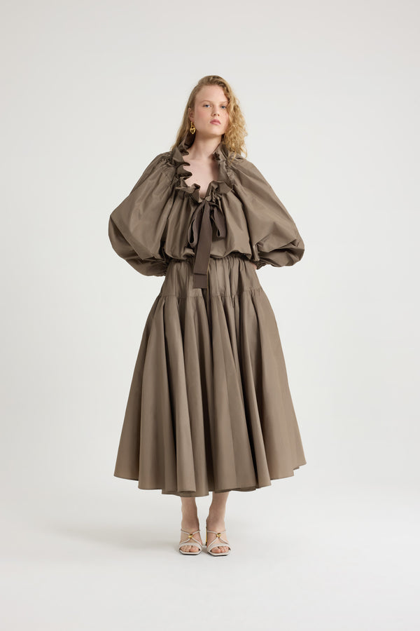 Patou Blouse à Manches Bouffantes En Faille Recyclée