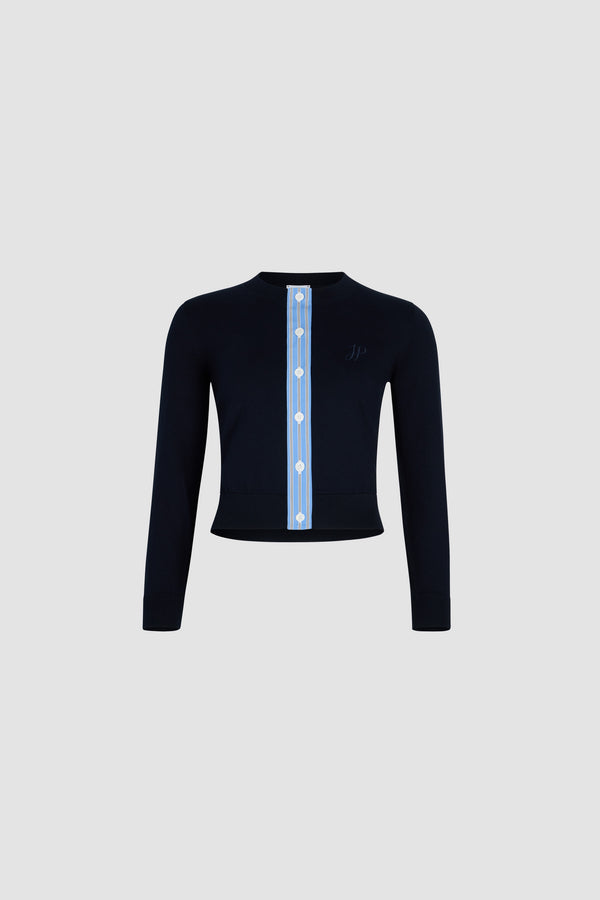 patou Cardigan à monogramme JP brodé en maille de coton