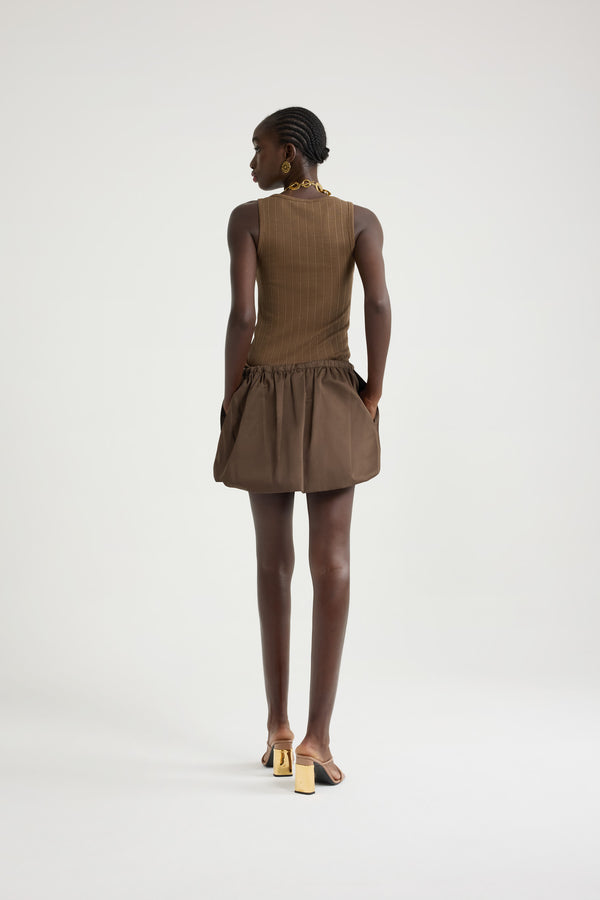 Patou Jupe Courte Bouffante En Gabardine De Coton Bio