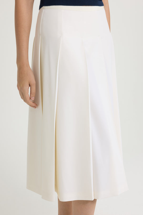 Patou Jupe Midi Plissée En Sergé De Laine Technique éco-responsable