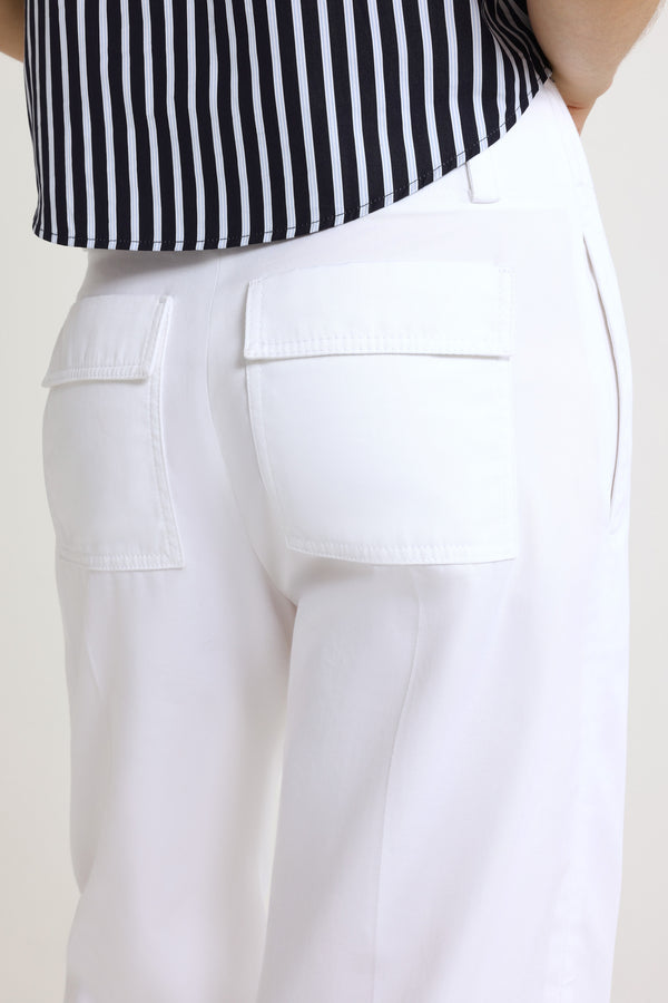 Patou Pantalon à Ceinture Large En Gabardine De Coton Bio