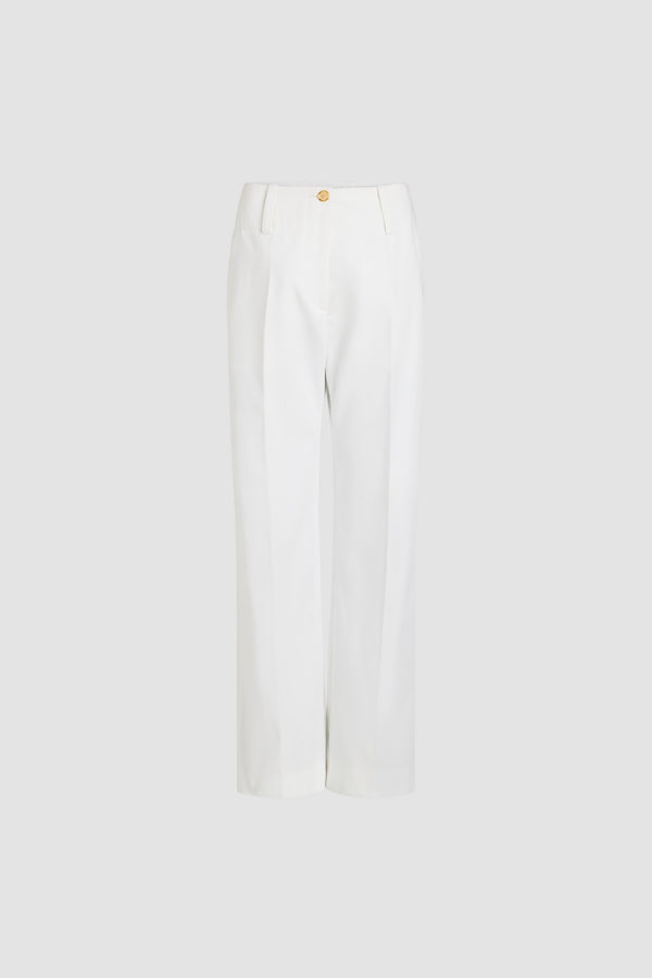 patou Pantalon à ceinture large en gabardine de coton bio