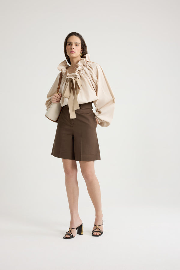 Patou Blouse à Manches Bouffantes En Coton Bio