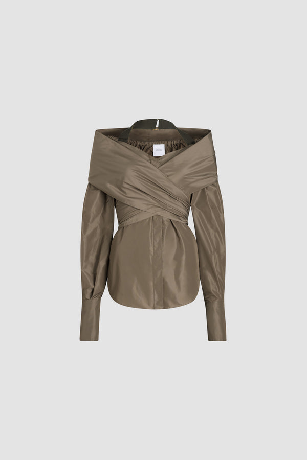 patou Blouse croisée en faille recyclée