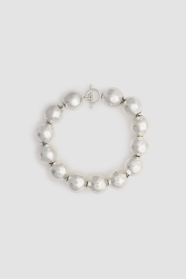 patou Collier à boules martelées en laiton argenté