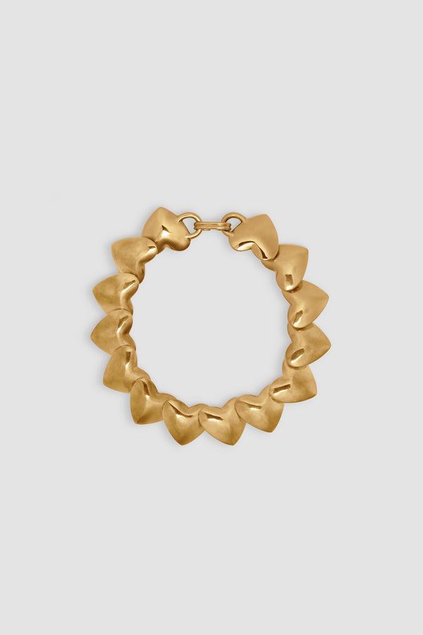 patou Collier à cœur en laiton doré