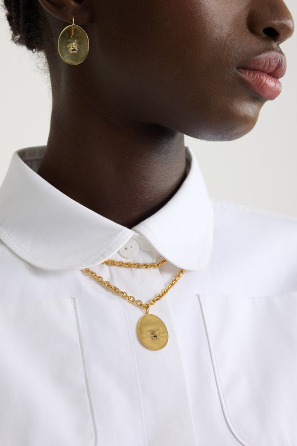 Patou Collier à Pendentif Bocca En Laiton