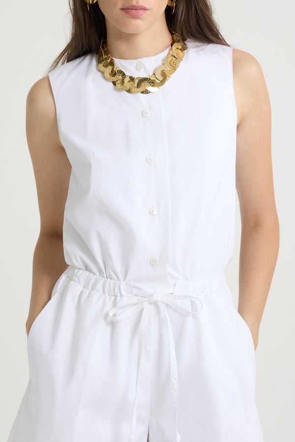 Patou Combinaison Dos Nu En Popeline De Coton Bio